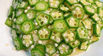减肥时期秋葵新吃法，饱腹又浪漫，铺出一盘“满天星”